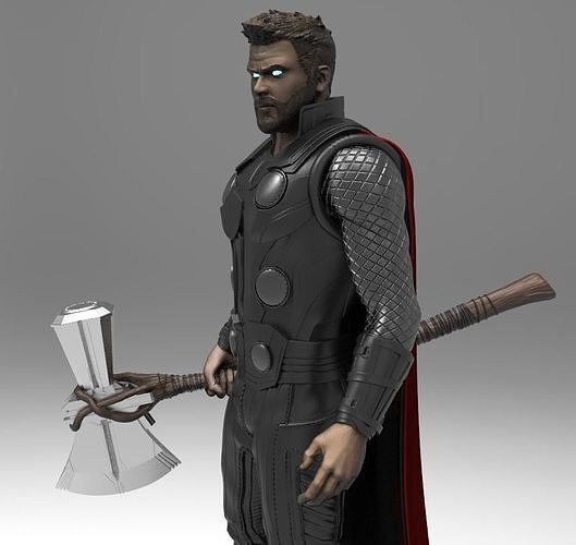 thor infinity war statue 3d print ready sculpture man superhero endgame marvelcomics marvel superheroes hemsworth chris mjolnir stormbreaker art sculptures 3D print model - Mito3D