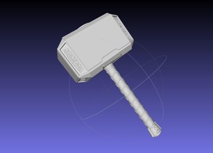 thor mjolnir hammer basic printable assembly 3d printing marvel mcu cinematic universe avengers fantasy scifi weapon replica movie costume cosplay games toys 3d print model - Mito3D