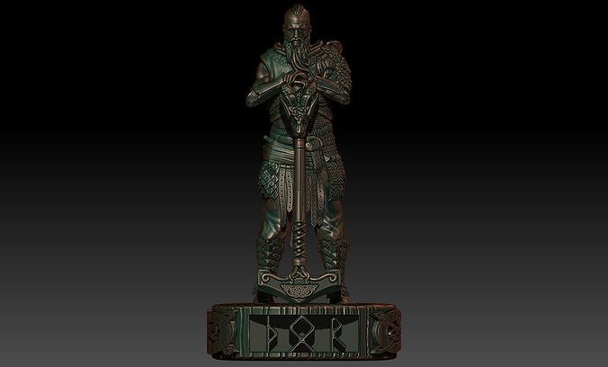 thor statuette art statue viking god pagan asatru norse mjolnir myolnir sculptures 3D print model - Mito3D