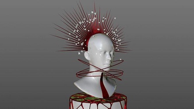 thorn crown statue sculpture 3d modeling printing 3dprinting sculpt art model head king royal gem pearl sting red decoration sculptures game 3d print model - Mito3D