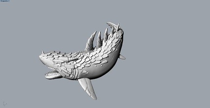 spine squalo animale personaggi carattere gioco stampabile scultura decorativo goblin mago maglia fauna selvatica natura illustrazione sott'acqua nuoto pesce selvaggio Giochi giocattoli Accessori 3d print model - Mito3D