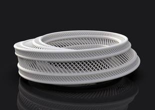 thorusramp decoração arquitetônico Projeto moderno decorativo impressão imprimível protótipo diamante anel realista experimental monoplano esterlina mobília arte matemático 3d print model - Mito3D