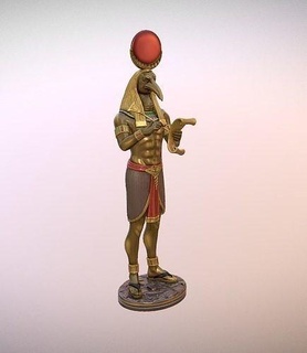 thoth egyptian god statue man art sculpture gold figure tot thot sculptures 3d print model - Mito3D