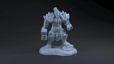 thrall warcraft sculpture statue figure wow worldofwarcraft hero character horde orc ogr fantasy hammer game videogame player pc rts 3d games toys 3d print model - Mito3D
