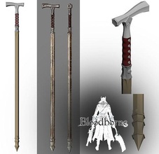 threaded cane bloodborne game reed weapon cosplay diy videogame hunter hobby 3d print model - Mito3D