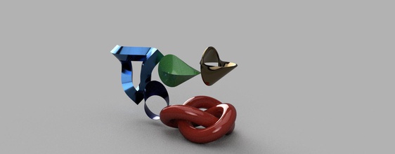 three dimensional şekiller of karmaşık geometrik boyutlu antioloid elastik çubuk penrose üçgeni geometri oyunlar oyuncaklar bilimkurgu bilim fütürizm oloid sonsuz boru sonsuzluk mobius şeridi şerit 3d print model - Mito3D