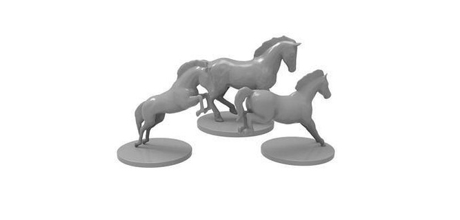 Pferde Statuette Statue Pferd Hobby 3d Drucken Modell Tier dreipferde Kunst stl drucken 3dprinter druckbar obj cad Spielzeuge Skulpturen 3d print model - Mito3D