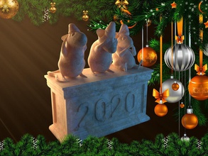 trois souris de souvenirs jeux-jouets jouet la D'ici à 2020 les fêtes noël amusant happynewyear heureux nouvelles année 3dprint présent le rat jeux jouets philosophie 3d print model - Mito3D