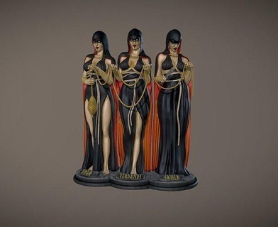 three norns urd verdandi und skuld statue girl woman sculptures female figurines human figure estatua art 3d print model - Mito3D