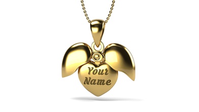 three piese heart pendant jewelry gold printable necklace white silver valentine pendants 3d print model - Mito3D
