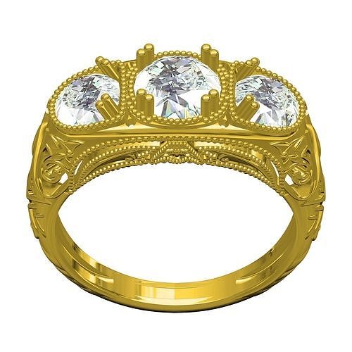 calcolo arte deco squillare 2 oro gioielleria gemma prezioso platino stampabile argento diamante gioiello 3d cad design personalizzare sith anelli 3D print model - Mito3D
