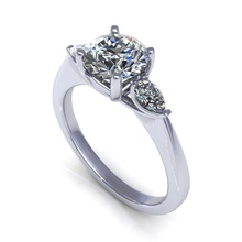 drei-Stein-Diamant-ring Schmuck ring diamond Saphir weiß gold sterling Silber engagement Hochzeit stl cad bedruckbar ist design 3d engagem solitair vintag bridal drei Stein Ringe Diamant-ring 3d print model - Mito3D
