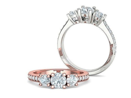 Stein Engagement Ring 3dmodel versprechen Schmuck druckbar 3stone Juweliere Diamant cad USA Kanada Europa uk Israel vereinigt Zustände Ringe brillant 3d print model - Mito3D