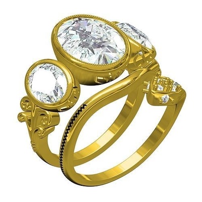 stein engagement ring schlange design hochzeit band schmuck gold juwel wertvoll druckbar silber 3d cad anpassen sith ringe 3d print model - Mito3D