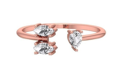 Roca ligero peso banda anillo joyería joya platino solitario nupcial imprimible precioso anillos diamante oro Boda Moda mujer compromiso 3d print model - Mito3D