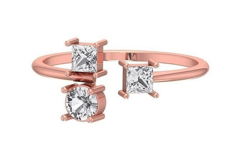 Roca ligero peso banda anillo joyería joya platino compromiso solitario nupcial imprimible precioso anillos diamante oro Boda Moda mujer 3d print model - Mito3D