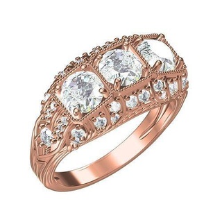 Stein Ring Moissanit Diamant Engagement Braut Schmuck wertvoll Juwel Platin Gold druckbar Silber Mode 3d cad Design anpassen Ringe 3d print model - Mito3D
