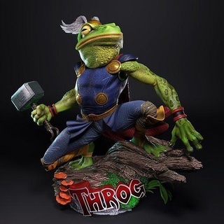 throg frog - thor loki marvel mcu avengers endgame thanos odin multiverse hammer asgard mijonir art sculptures 3d print model - Mito3D