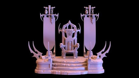 throne dark elf 28mm 32mm resin wargame boardgame toy art games toys game accessories 3d print model - Mito3D