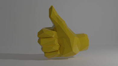 thumbs up lowpoly hand thumbup finger handthumb art signs logos 3d print model - Mito3D