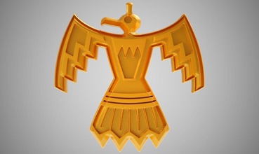 thunderbird necklace jewelry symbol bird eagle falcon head animal wing native design jewellery ring earrings gold silver one sign pendants 3d print model - Mito3D