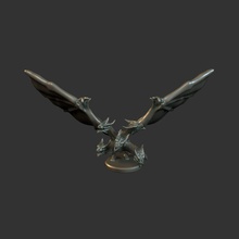tiamat drago ali mostro fantasia creatura volare animale alto poli mitico dinosauro bestia scolpire realistico carattere scultura 3d modello arte sculture 3d print model - Mito3D