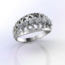 Tiara Krone Ring Russisch Schönheit 3d Modell Diamant Juwel Schmuck brillant Silber Gold Sterling Hochzeit Prinzessin Ringe 3d print model - Mito3D