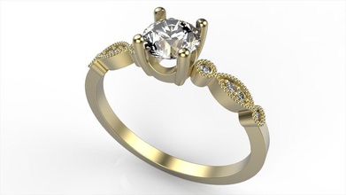 tiara bagues de fiançailles bijoux l'engagement l'anneau le diamant précieux or les anneaux 3d print model - Mito3D