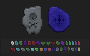 tibia runes pack - cgi printable miniature game sd uh hmm gfb druid sorcerer paladin knight pendant keychain magnetic decorative collection games toys accessories 3d print model - Mito3D