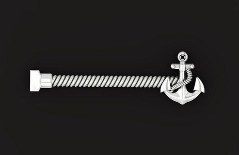 gravata clipes âncora 730 joalheria mar naval Policial homem moda terno masculino ouro 3d clássico anker Seemann Oficial marinha 3d print model - Mito3D