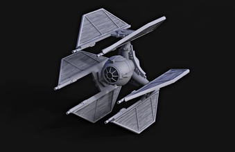 tie defender -ready 3d printing star wars empire spaceship miniature ship games toys 3d print model - Mito3D