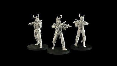 tiefling 2 three figurines of group men party adventurers demons dungeon dragons crosslances free violin assassin role patreon bundle thief pathfinder druid bard presupported chitubox games toys game accessories 3d print model - Mito3D