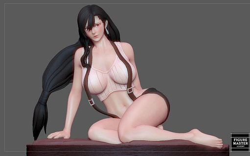 tifa girl final fantasy character game anime statue art sculptures 3d print model - Mito3D