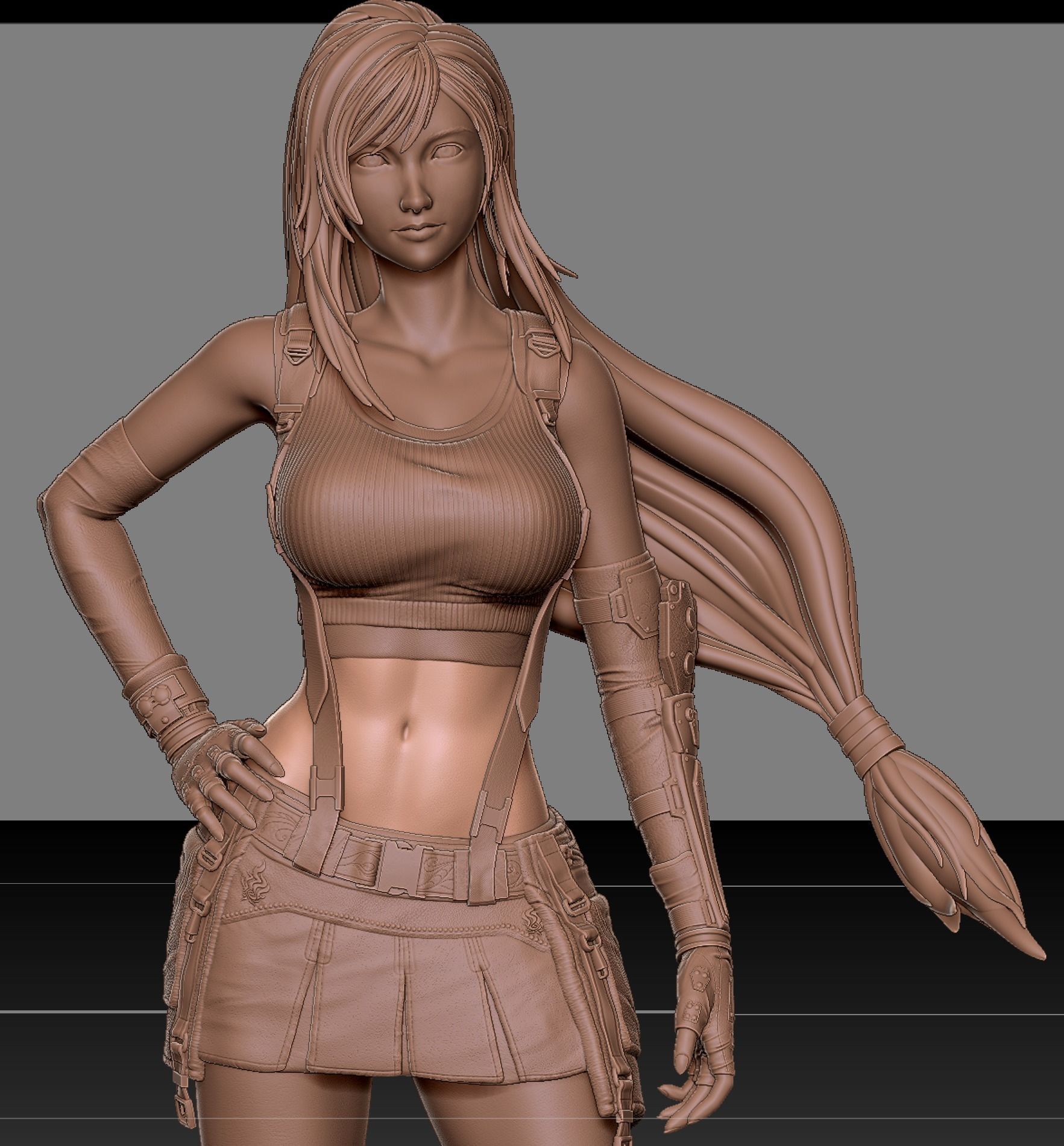 tifa lockhart finale fantasia vii remake hidef chiave ffvii 3d modello 3dprint hi def giochi giocattoli 3D print model - Mito3D