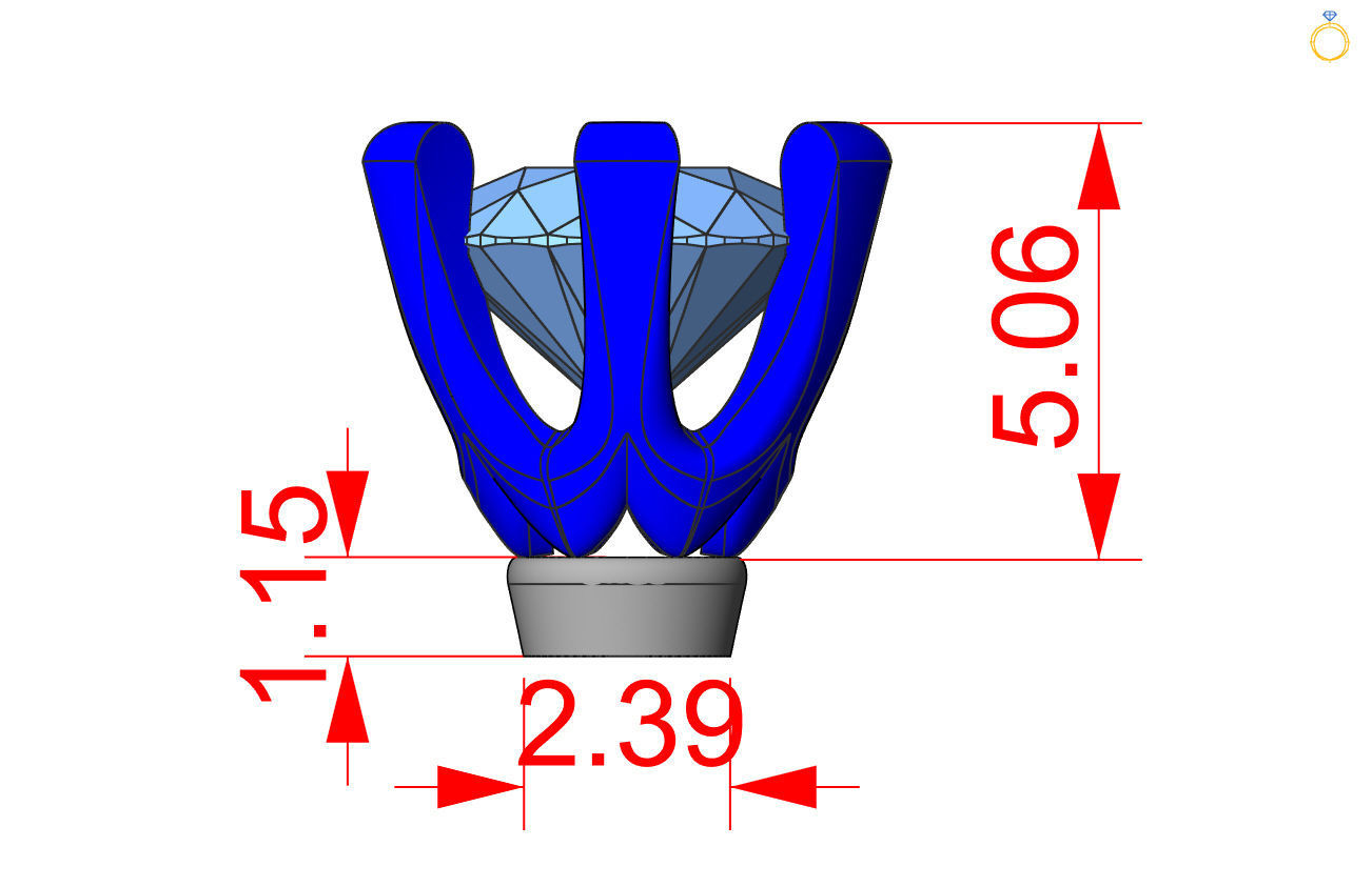 tiff de la corona joyería elegante moda anillo rim los anillos diamand oro plata el platino 3D print model - Mito3D