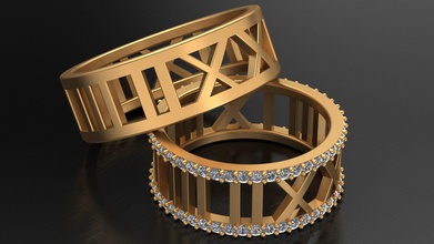 tiffany atlas mariage diamant anneaux bijoux bague engagement humain or imprimable brillant mariée bande tifani marque mode femme homme 3d print model - Mito3D