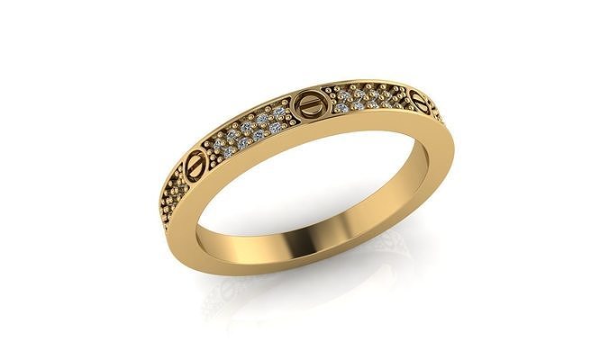 Tiffany banda anel joalheria argolas diamante Casamento noivado imprimível jóias moda jóia brilhante beleza esterlina ouro 3D print model - Mito3D