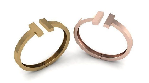 tiffany braccialetto gioielleria oro anelli squillare stampabile argento diamante gioiello nozze gemma Fidanzamento moda lusso pendente braccialetti 3d print model - Mito3D