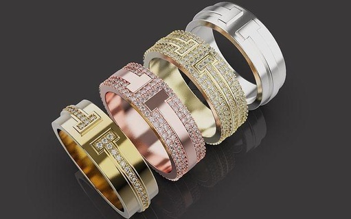 Tiffany argolas 0070 ouro mundo Luxo cordas imprimível joalheria prata diamante jóias Casamento platina moda brilhante Projeto anel luxo 3d print model - Mito3D