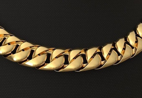tiffany cuban curb chain link bracelet 10 mm wide fashion jewelry necklace gold luxury woman neckalces bracelets jewellery silver 3d print model - Mito3D