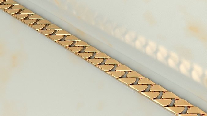 tiffany curb link chain bracelet necklace gold silver pendant printable wristband fashion cuban chainlink bracelets jewelry 3D print model - Mito3D