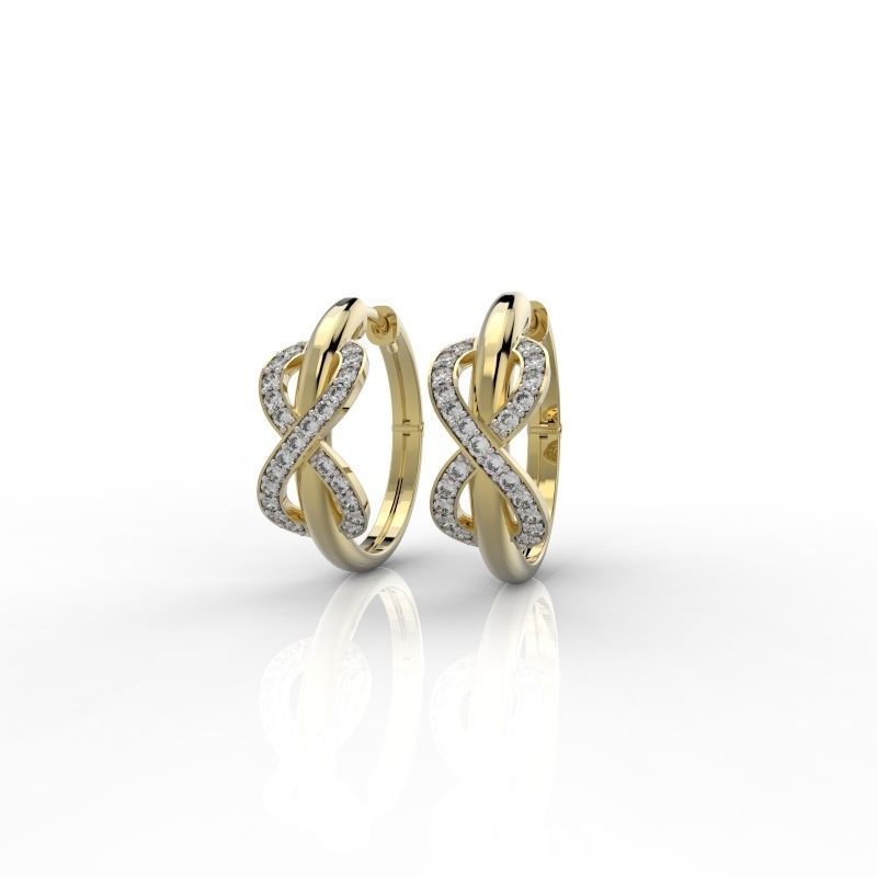 tiffany diamanti infinito orecchino gioielleria lusso moda prezioso orecchini gioiello stampabile diamante gemma brillante squillare bellezza oro argento 3D print model - Mito3D
