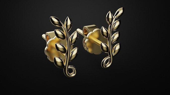 Tiffany Ohrringe Oliven Schmuck Silber Gold Juwel 3d print model - Mito3D