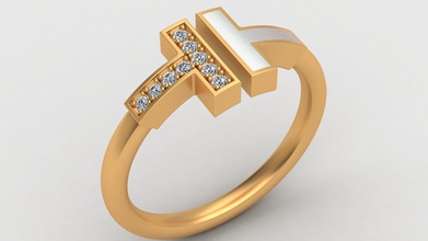 tiffany émail or diamant bague bijoux brillant boucle d'oreille imprimable bracelet gemme engagement mariage marque réplique blanc argent mode anneaux 3d print model - Mito3D