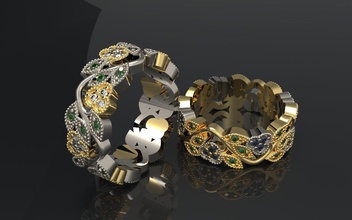 tiffany Blume ring marrid marrige engagement Mode Mode-ring Silber gold diamond saphire emerald ruby Edelsteine gem Diamant-ring genial Schmuck Mode-Schönheit Ringe 3d print model - Mito3D