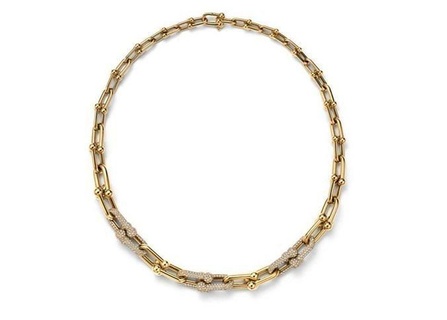 tiffany difficile indossare laureato collegamento collana diamanti giallo oro spianare Modelli gioielleria collo palla catena collane 3d print model - Mito3D