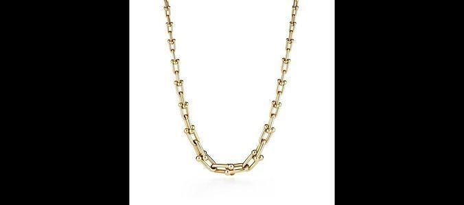 Tiffany schwer tragen absolvierte Verknüpfung Halskette Hardwear Ball Kette Diamanten Gold Schmuck Modelle Halsketten pflastern 3d print model - Mito3D