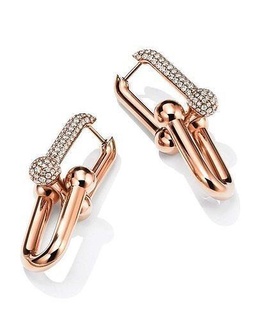 tiffany hardwear collegamento orecchini tallone catena oro gioielleria orecchino 3d print model - Mito3D