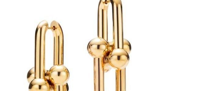 Tiffany Hardwear Verknüpfung Ohrringe Gold Schmuck druckbar Kette Mode Luxus Korn 3d print model - Mito3D