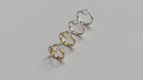 Tiffany Herz Ring Ringe Schmuck Gold Silber Engagement Hochzeit Juwel Platin Sterling druckbar Weiß Luxus Herzen 3d print model - Mito3D